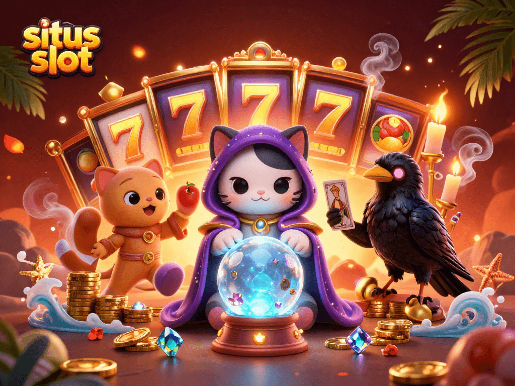 Menangkan jackpot besar di situs slot dengan simbol buah dan mesin slot mencolok yang beredar di sekitar.