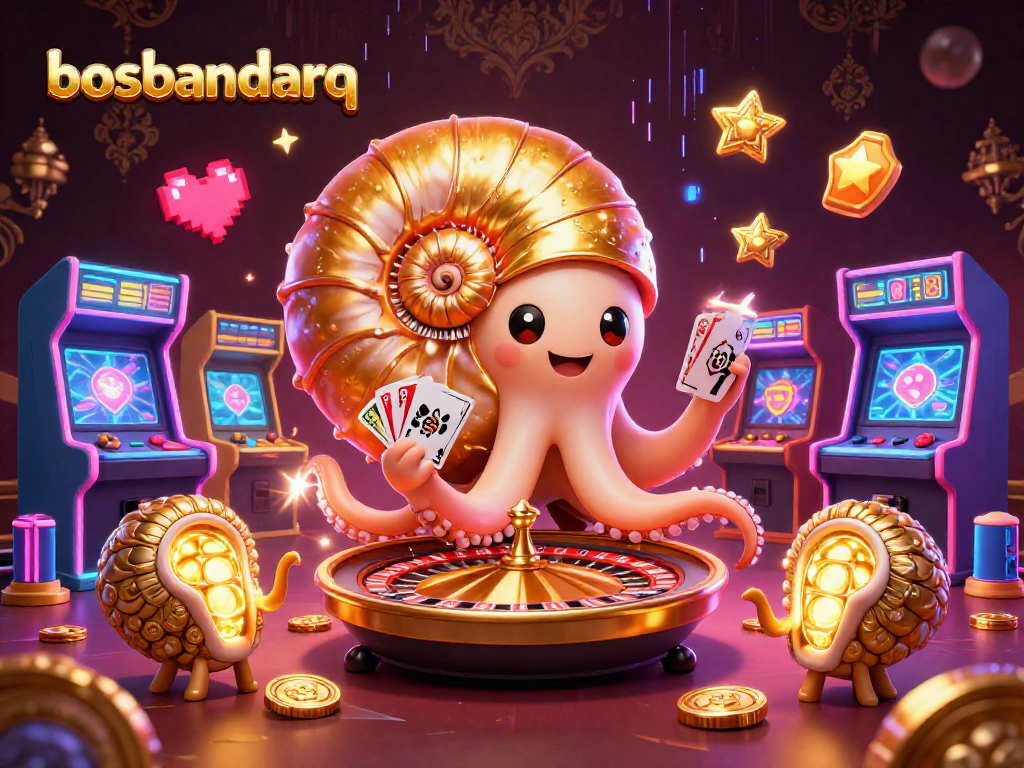 Engage in thrilling gameplay with bosbandarq's vibrant 3D illustration of unique casino experiences.