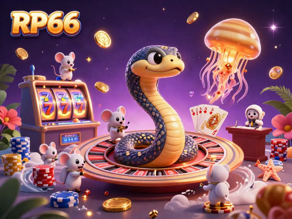 Experience the thrill of RP66 with an exciting scene featuring an animated Saturn roulette wheel and vibrant characters.