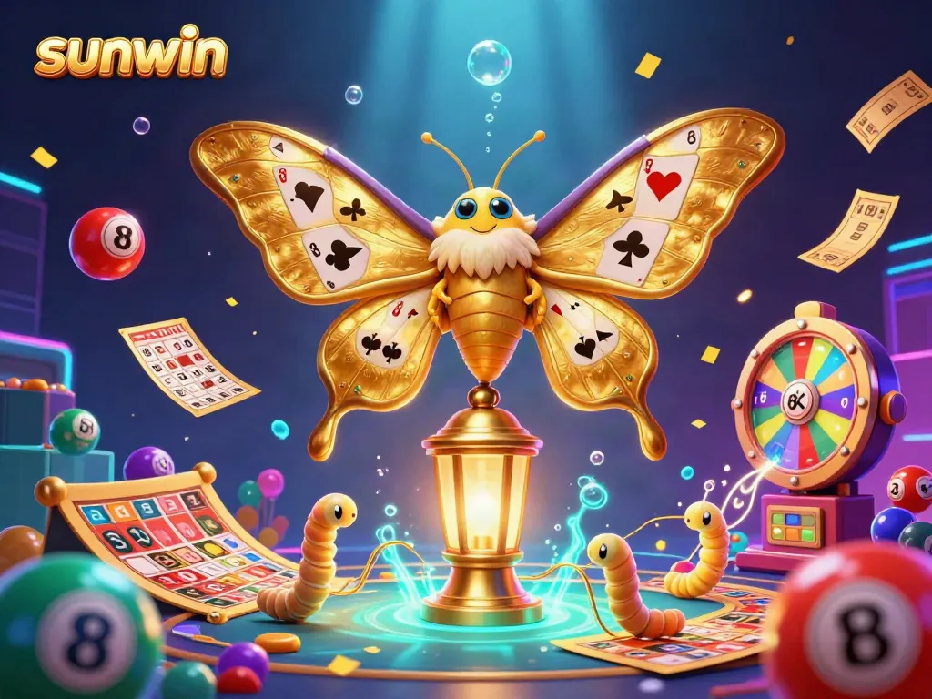 Engage in thrilling gameplay with sunwin's enchanting lottery and casino-themed illustration.