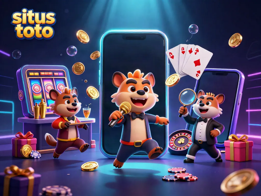 Experience the excitement of situs toto with hyenas at a comedy casino club, mixing drinks, and gaming.