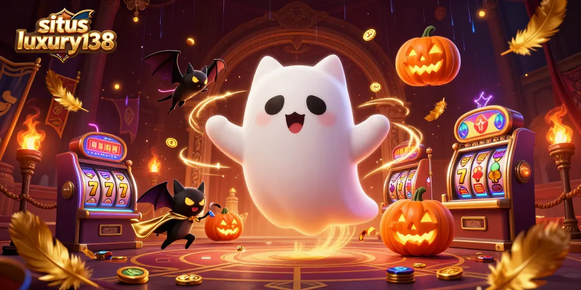 situs luxury138, permainan slot dan dadu berwarna ceria dalam kasino berhantu yang ajaib.