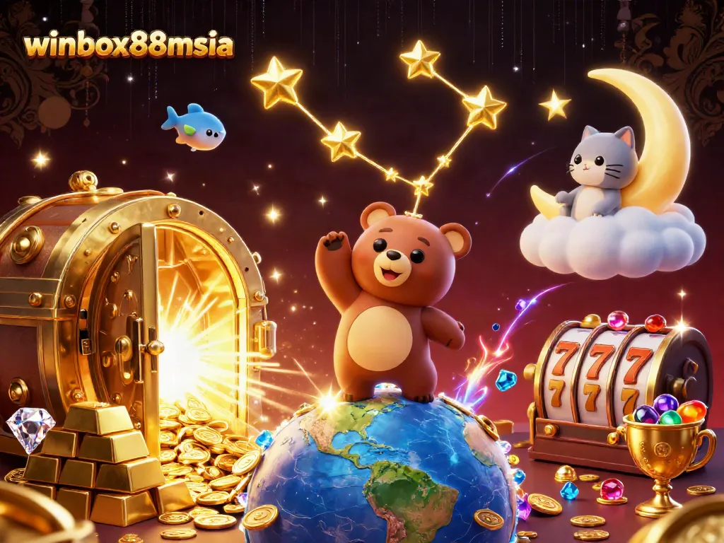 Experience thrilling wins at winbox88msia with vibrant gaming elements and captivating casino art.