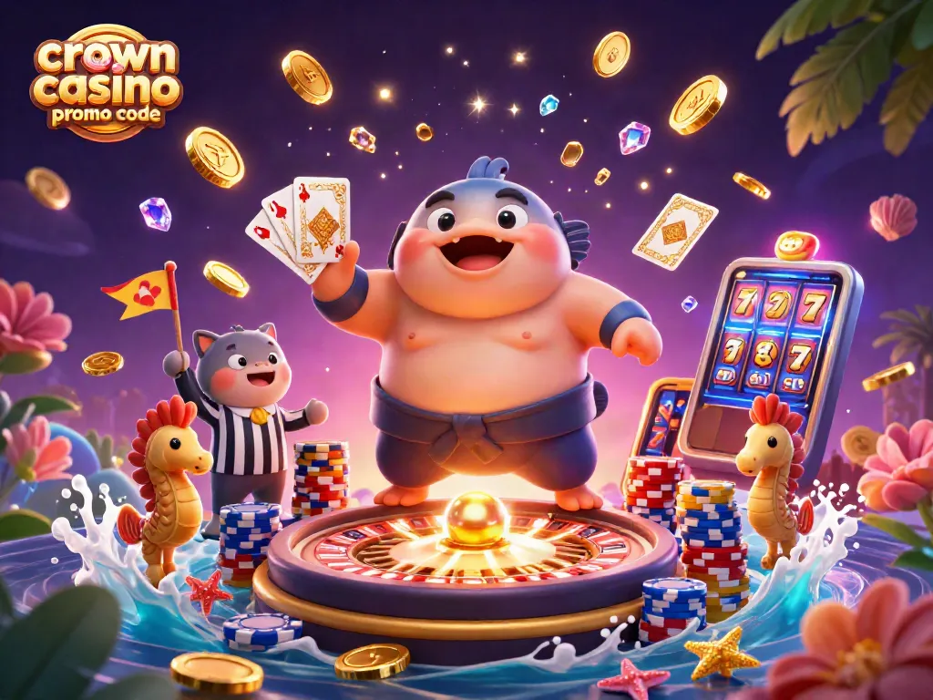 Win with the crown coins casino promo code in this dynamic underwater gambling scene.