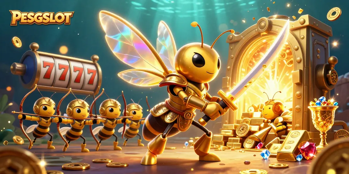 Experience thrilling PESGSLOT excitement with our golden hornet samurai and slot elements.