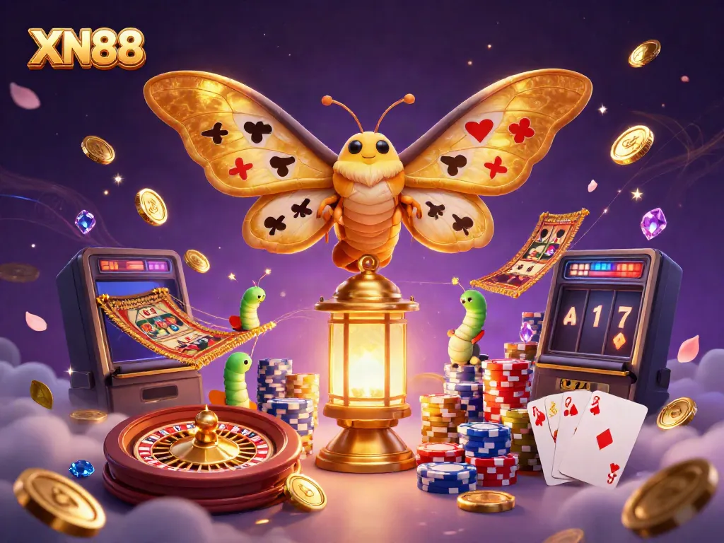 Experience captivating gaming thrills at XN88 with vibrant casino scenes and dynamic elements.
