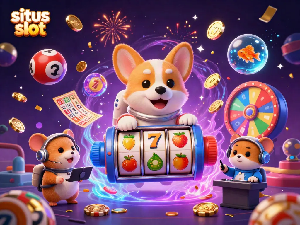 Enjoy thrilling spēlēt isi with vibrant slots at situs slot, featuring colorful characters in a dynamic game scene.