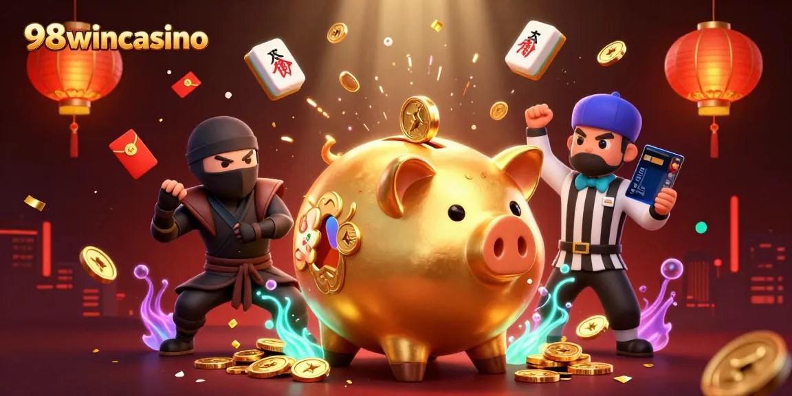 Engage with 98wincasino through thrilling animations featuring a sumo wrestler and unique gaming elements.