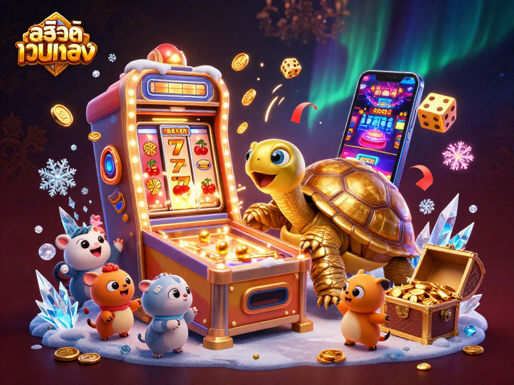 Experience thrilling gameplay at สล็อตเว็บตรง with vibrant illustrations of exciting slot machines and animated characters.