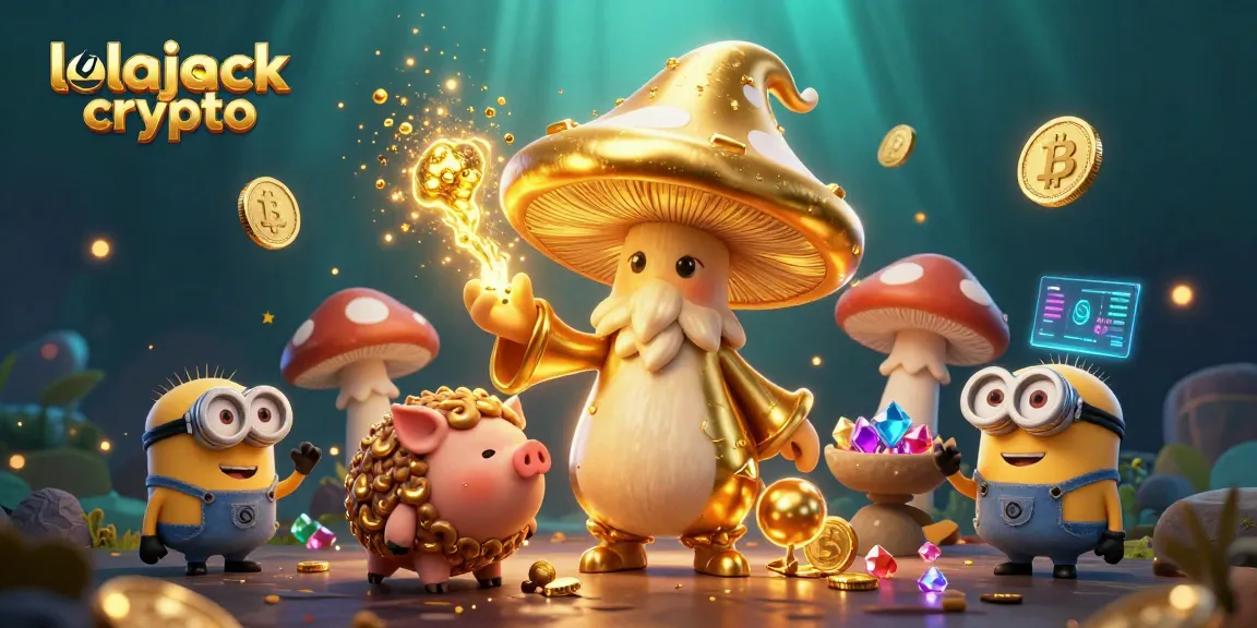 Engage with lolajack crypto amid vibrant magical elements in a dynamic casino scene.