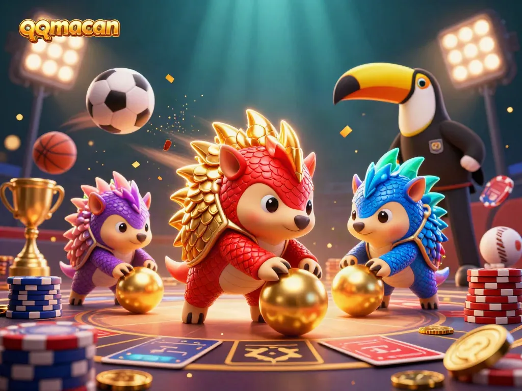Experience thrilling gameplay with qqmacan featuring competitive pangolins in a vibrant casino setting.