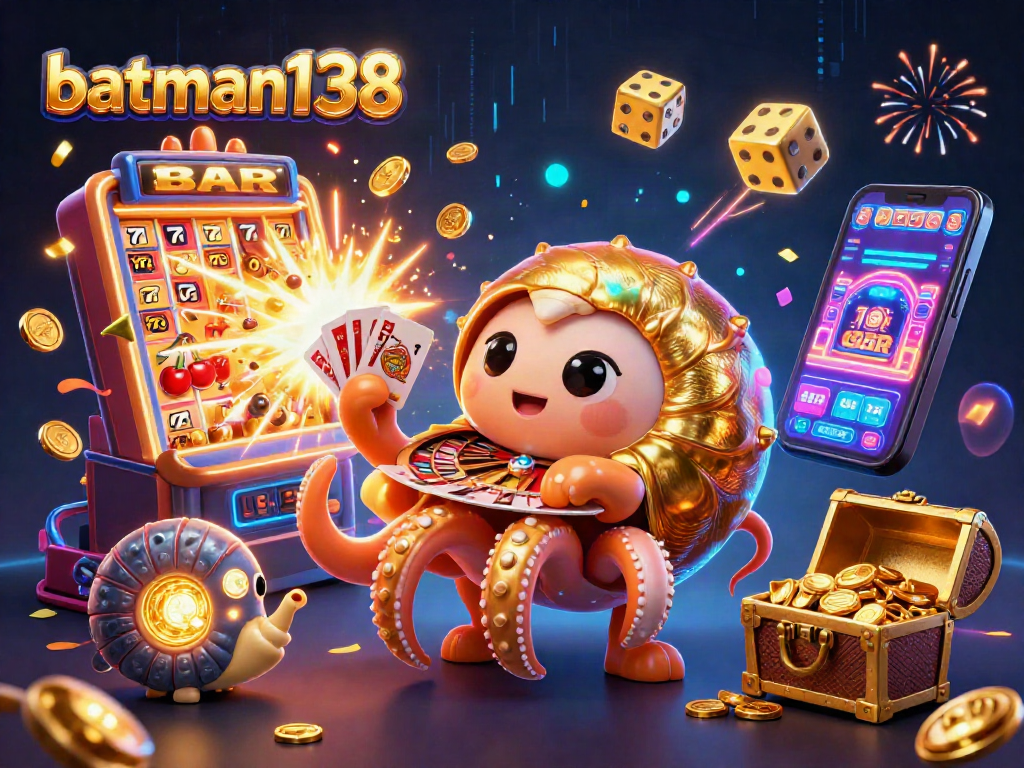 Spin the reels with batman138's vibrant illustration featuring a nautilus roulette wheel and casino elements.