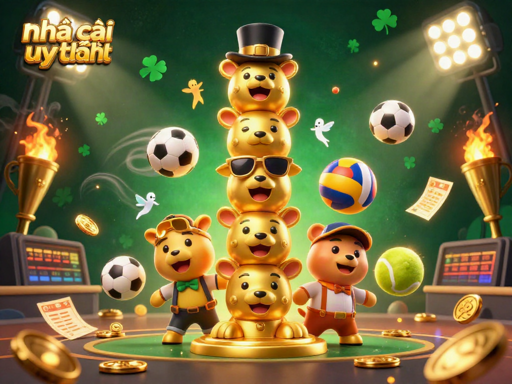 Engage with Nhà cái uy tín for thrilling sports betting action featuring dynamic games and golden trophies.