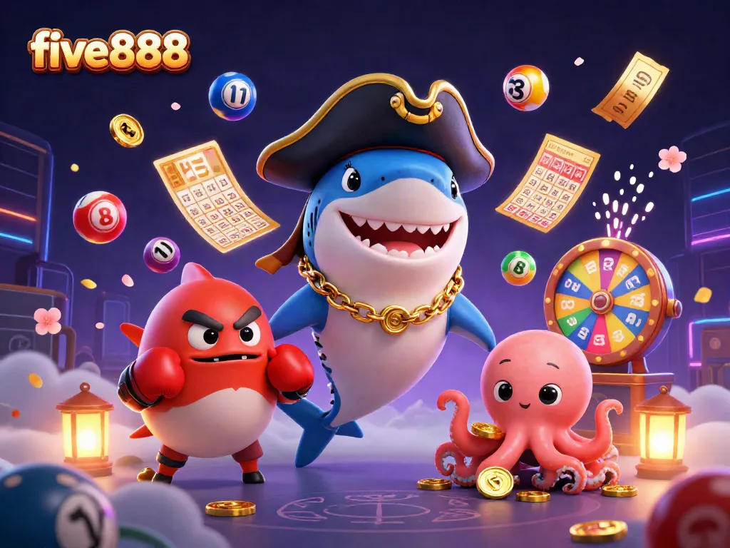 Engage with thrilling games at five888, featuring vibrant characters and dynamic gambling elements.