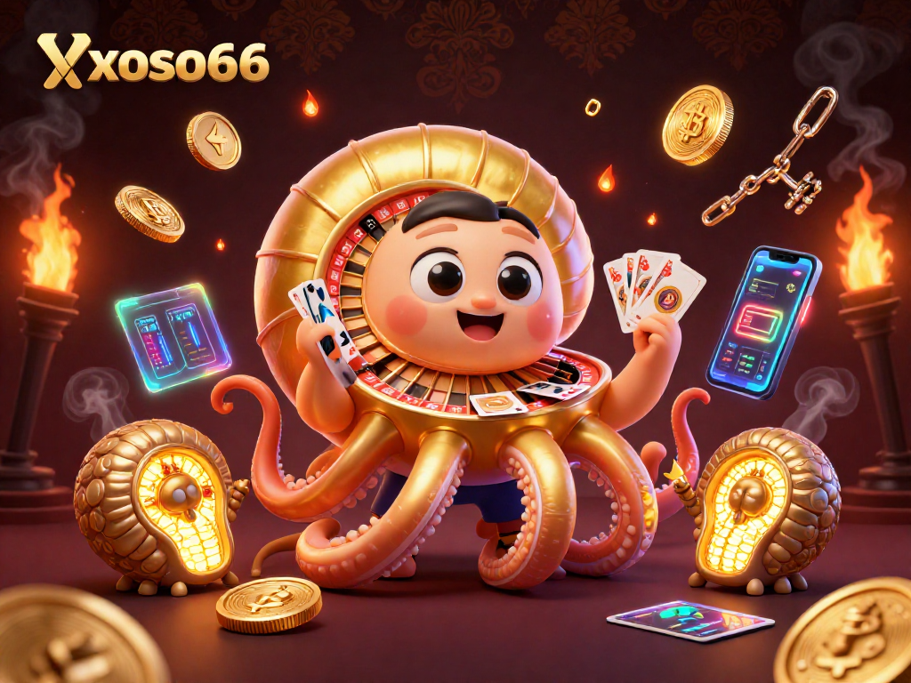 Engage with xoso66's thrilling experience through an immersive casino scene featuring a giant nautilus.