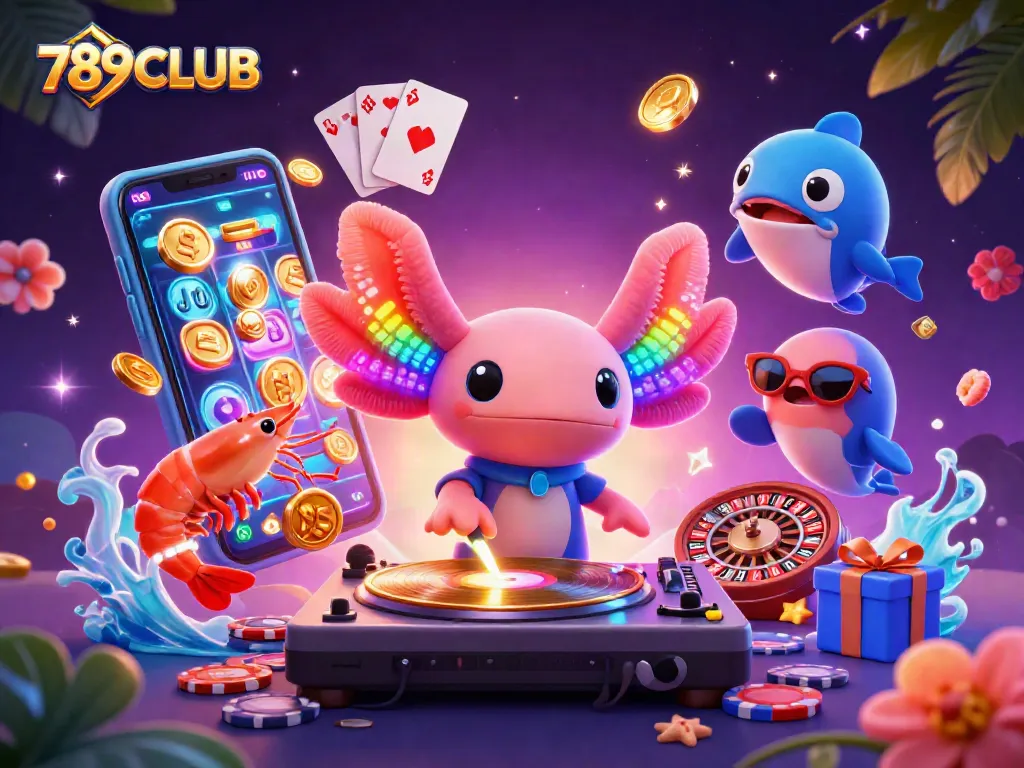 Spin and win big at 789CLUB with vibrant 3D cartoon characters and engaging casino elements.