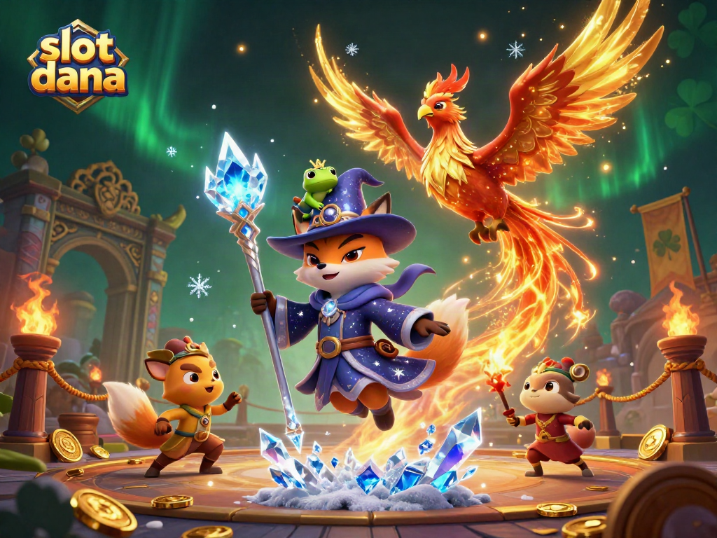 Experience exciting wins with slot dana showcased in a vibrant casino scene full of spells and mythical elements.