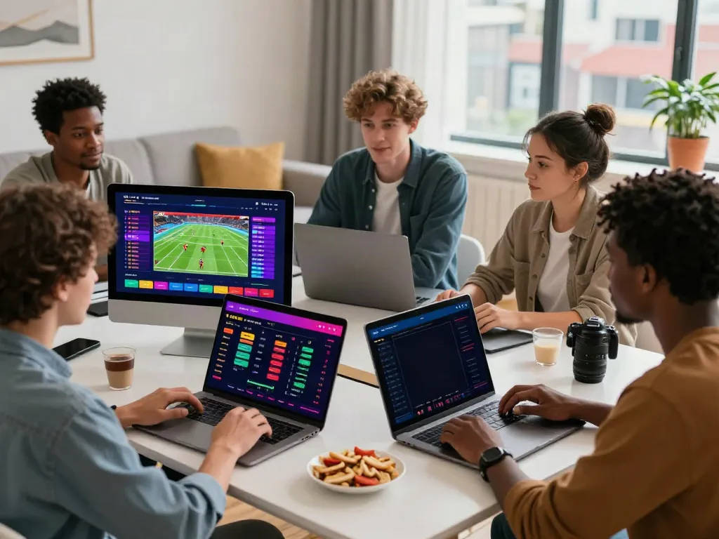 Exciting Ufa online betting platform scene with players engaged in different gaming options.
