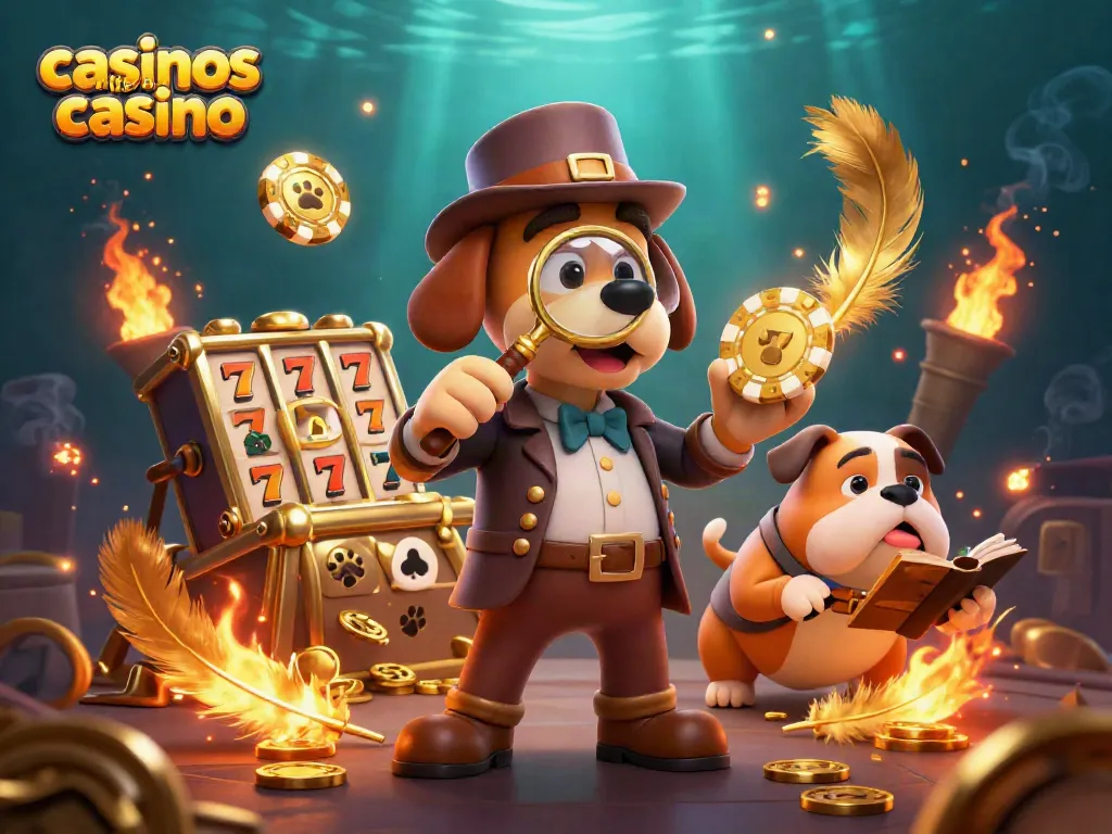 Experience casinos like yay casino with a playful detective and golden poker chips in lively action.