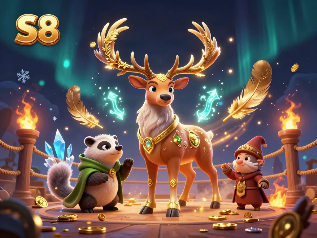 Experience S8's vibrant casino adventure with dazzling characters and energetic gaming elements.