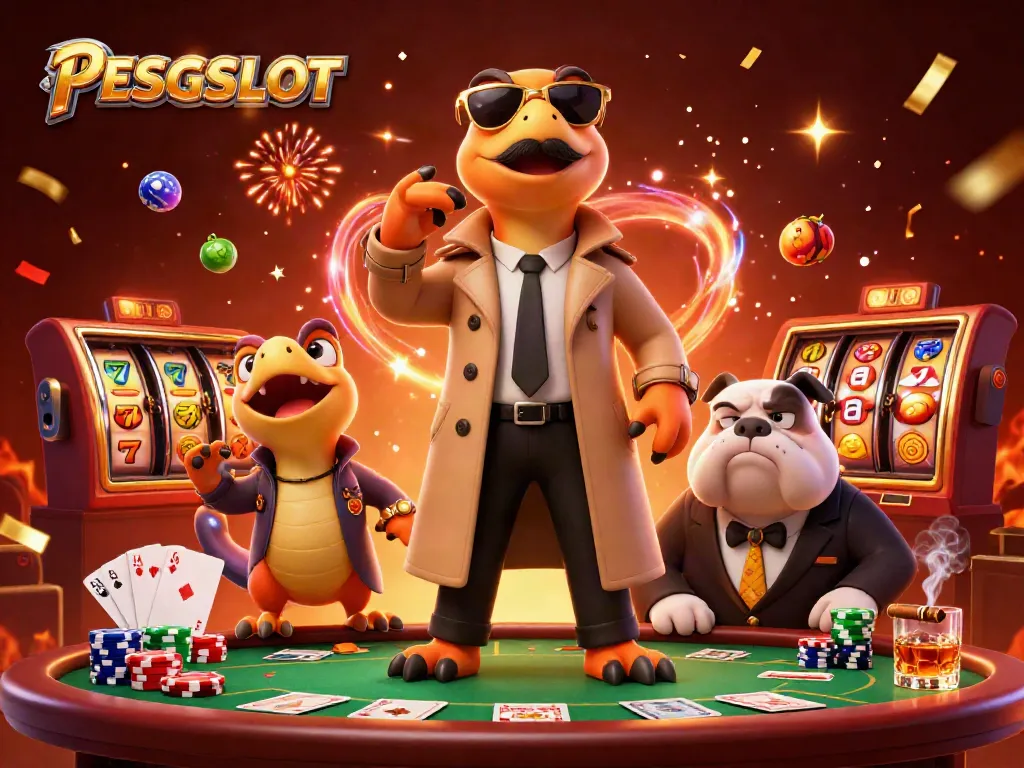 Experience the thrilling PESGSLOT action with raptors disguising to enter a VIP casino.
