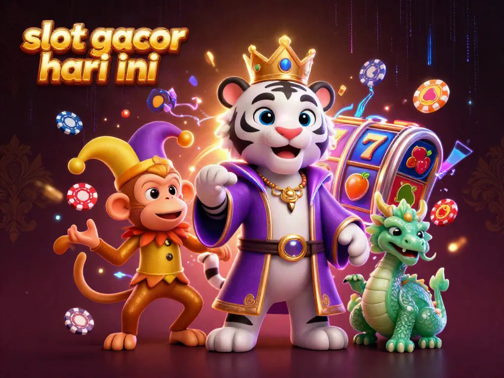 Experience the thrill of slot gacor hari ini with vibrant characters, slot reels, and casino energy.